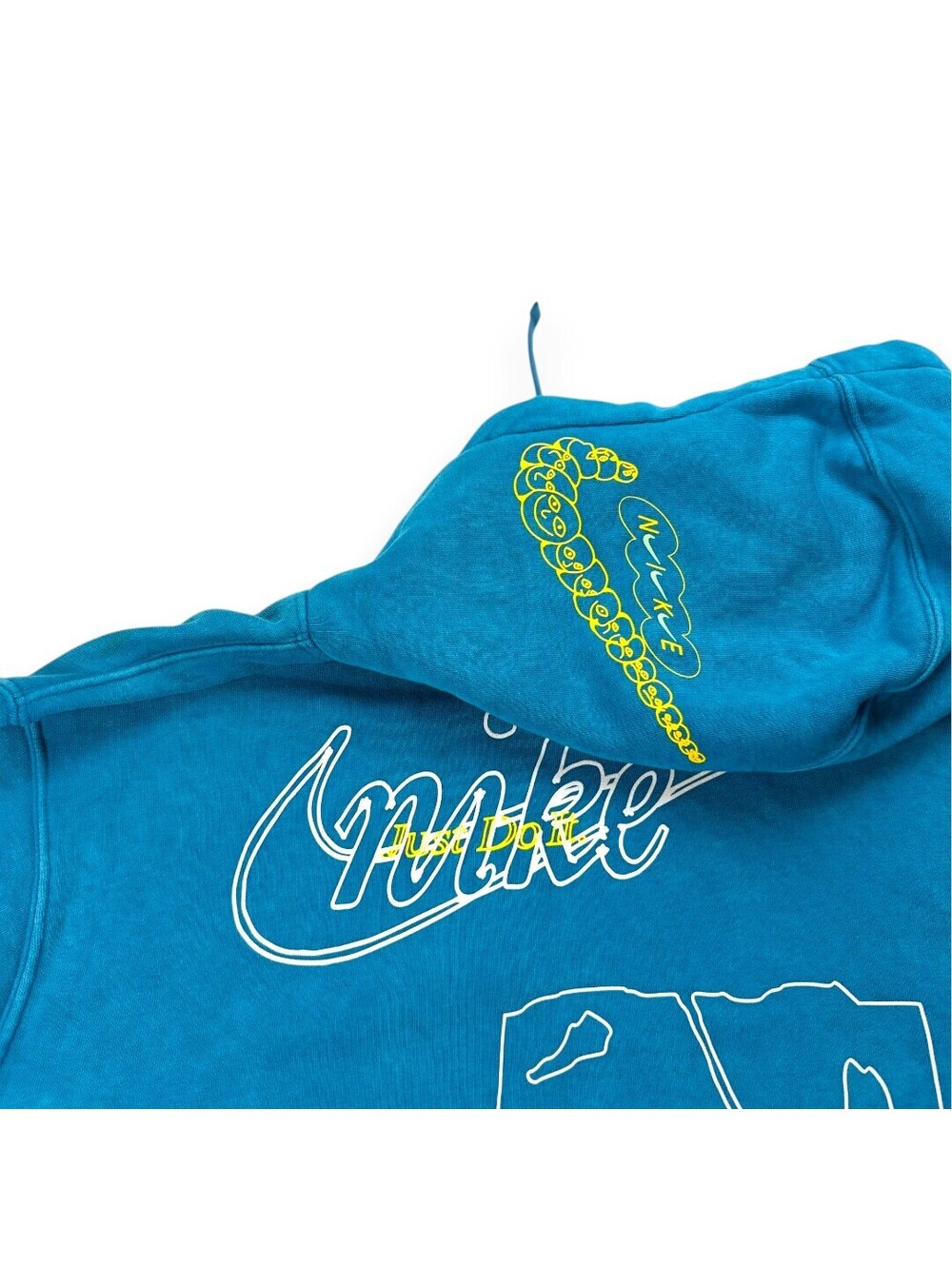 🥏 Hoodie Mens Small Blue Washed Pullover Sweatshirt Casual Streetwear Nike - Picture 4 of 14